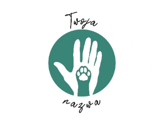 Projekt graficzny logo dla firmy online Dłoń i kocia łapka